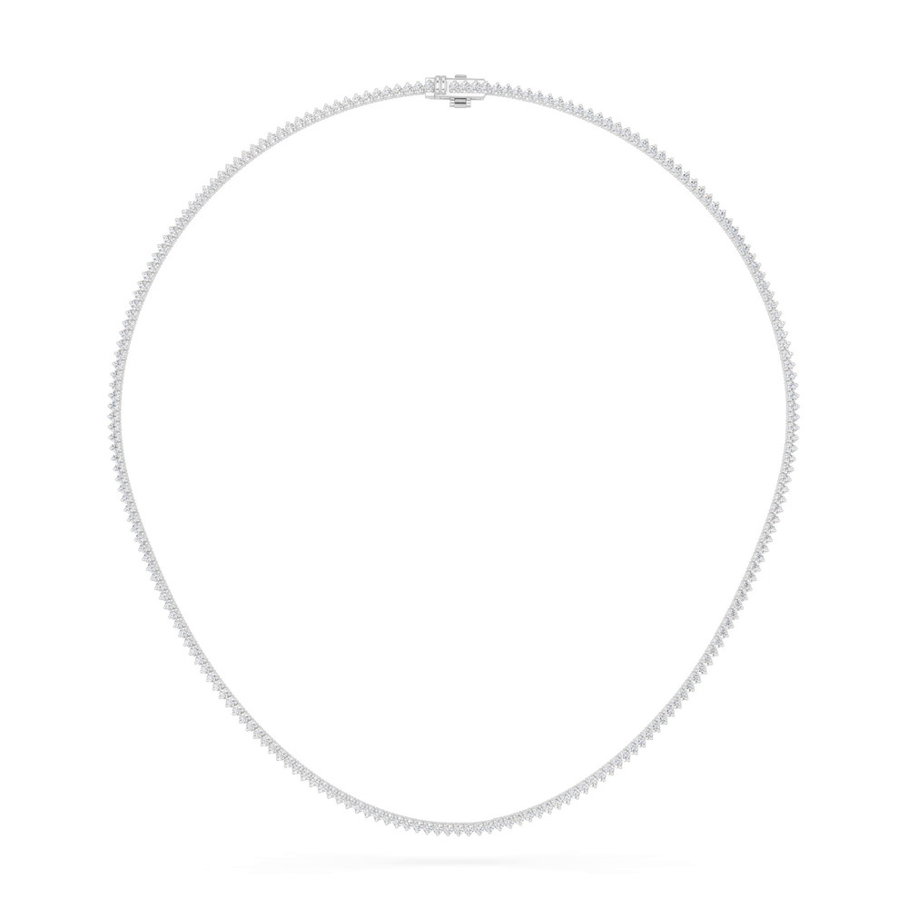 360 degree view of Lab Diamond Silver Tennis Necklace (10.0 ct. tw.)