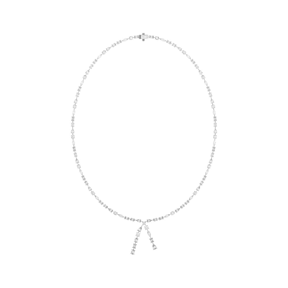 360 degree view of Isara Mixed Shape Lab Diamond Lariat Necklace