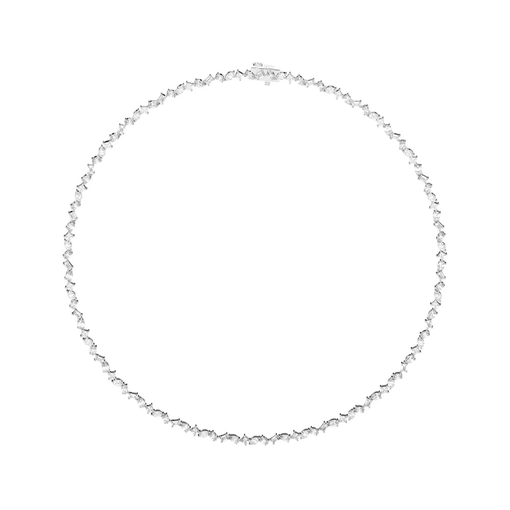 360 degree view of Zina Mixed Shape Lab Diamond Necklace
