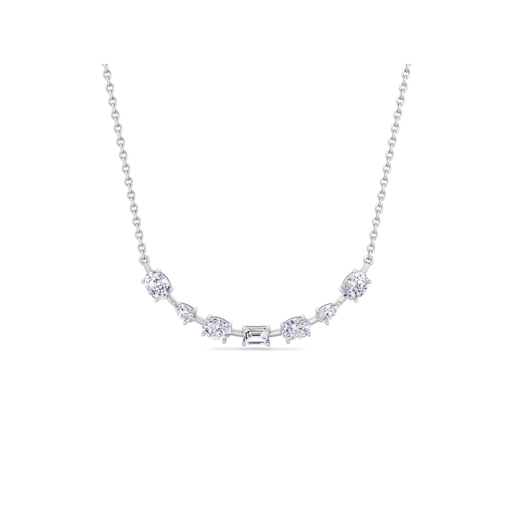 360 degree view of Multi-Shape Lab Diamond Smile Necklace