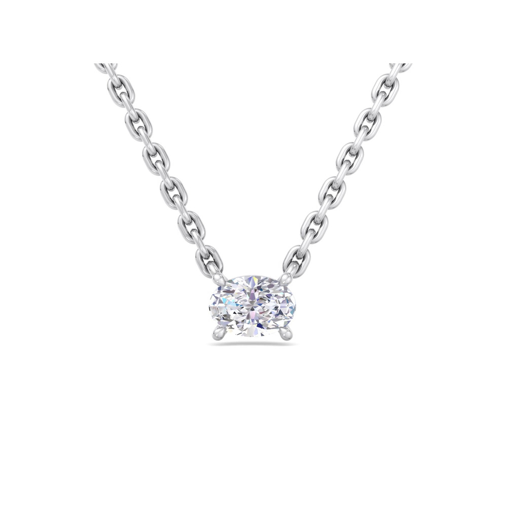 360 degree view of Oval East-West Lab Diamond Necklace