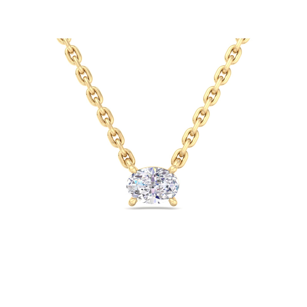 360 degree view of Oval East-West Lab Diamond Necklace