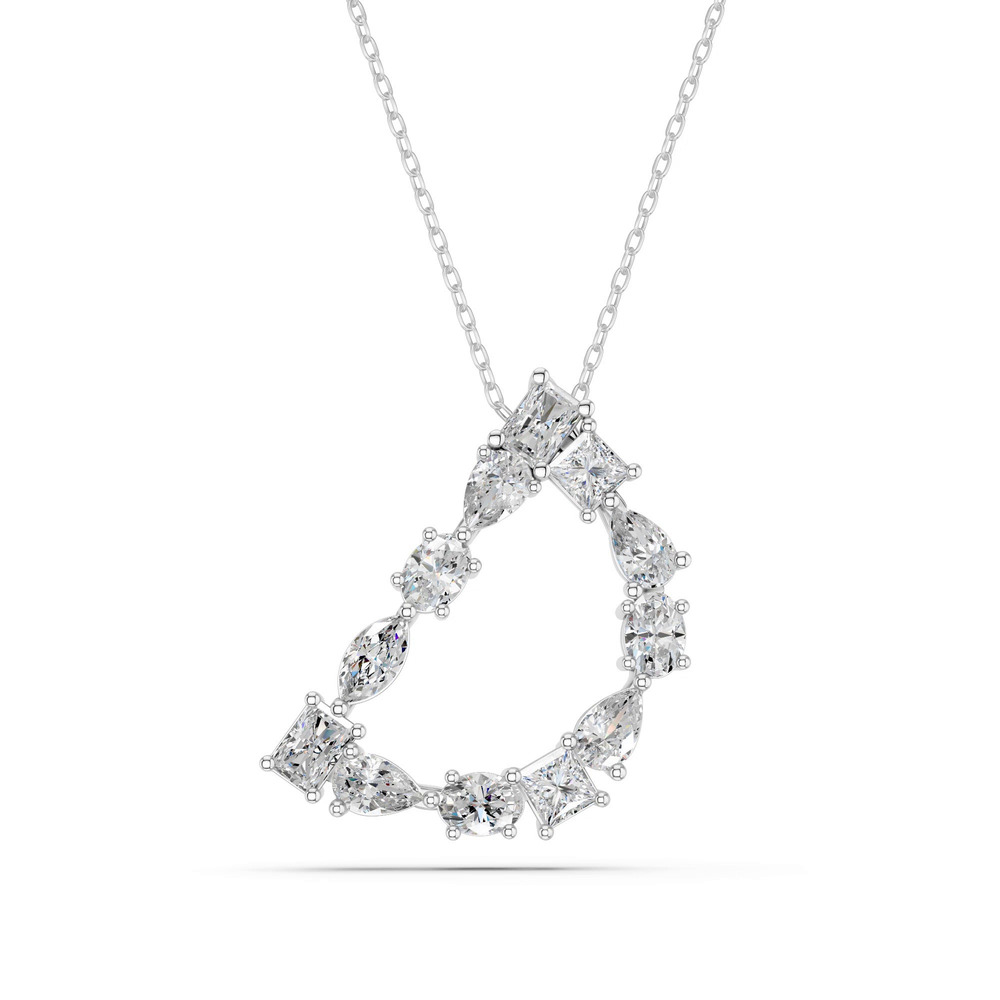360 degree view of Mixed Shape Lab Diamond D Initial Pendant