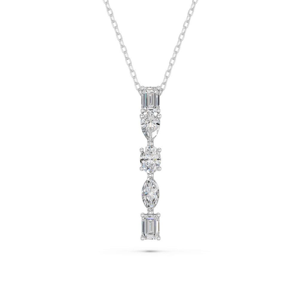 360 degree view of Mixed Shape Lab Diamond I Initial Pendant