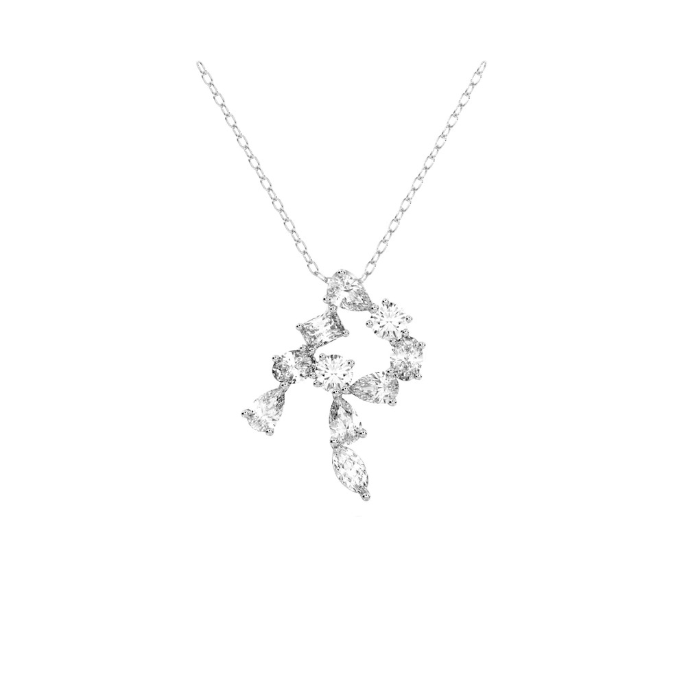 360 degree view of Mixed Shape Lab Diamond R Initial Pendant