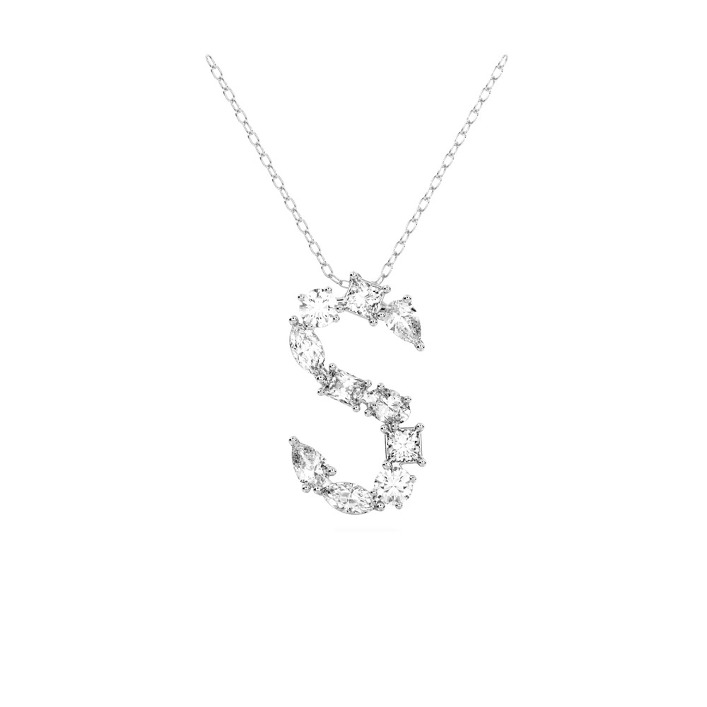 360 degree view of Mixed Shape Lab Diamond S Initial Pendant