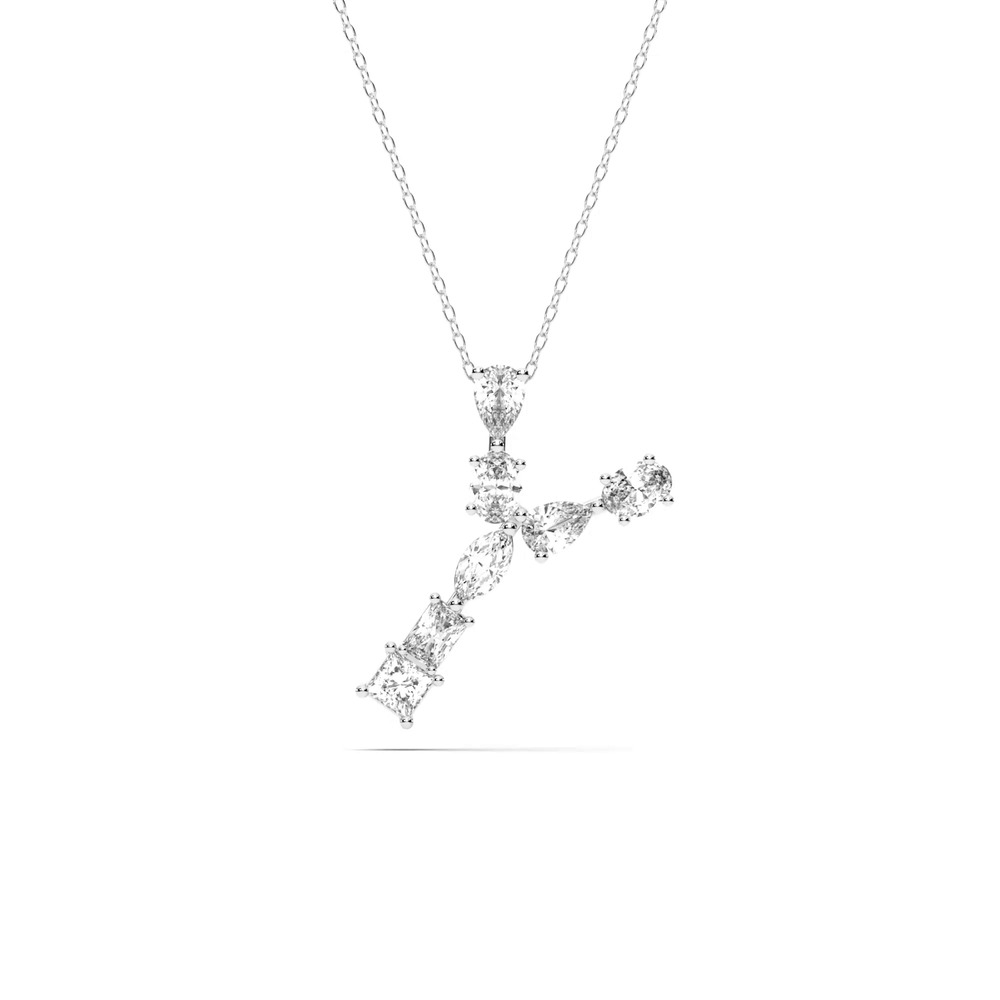 360 degree view of Mixed Shape Lab Diamond Y Initial Pendant