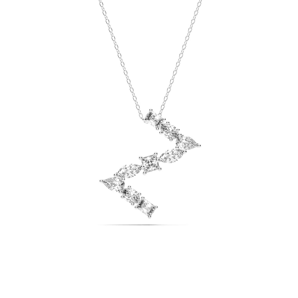 360 degree view of Mixed Shape Lab Diamond Z Initial Pendant