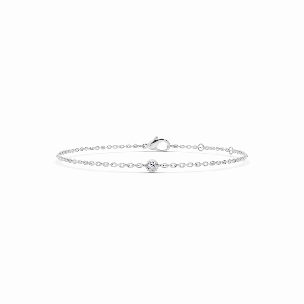 360 degree view of Petite Lab Diamond Solitaire Bezel Bracelet (0.07 ct)