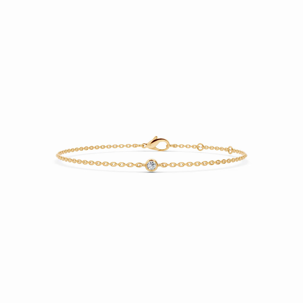360 degree view of Petite Lab Diamond Solitaire Bezel Bracelet (0.07 ct)