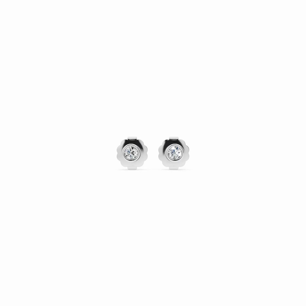 360 degree view of Petite Bezel Lab Diamond Stud Earrings (0.10 ct tw)