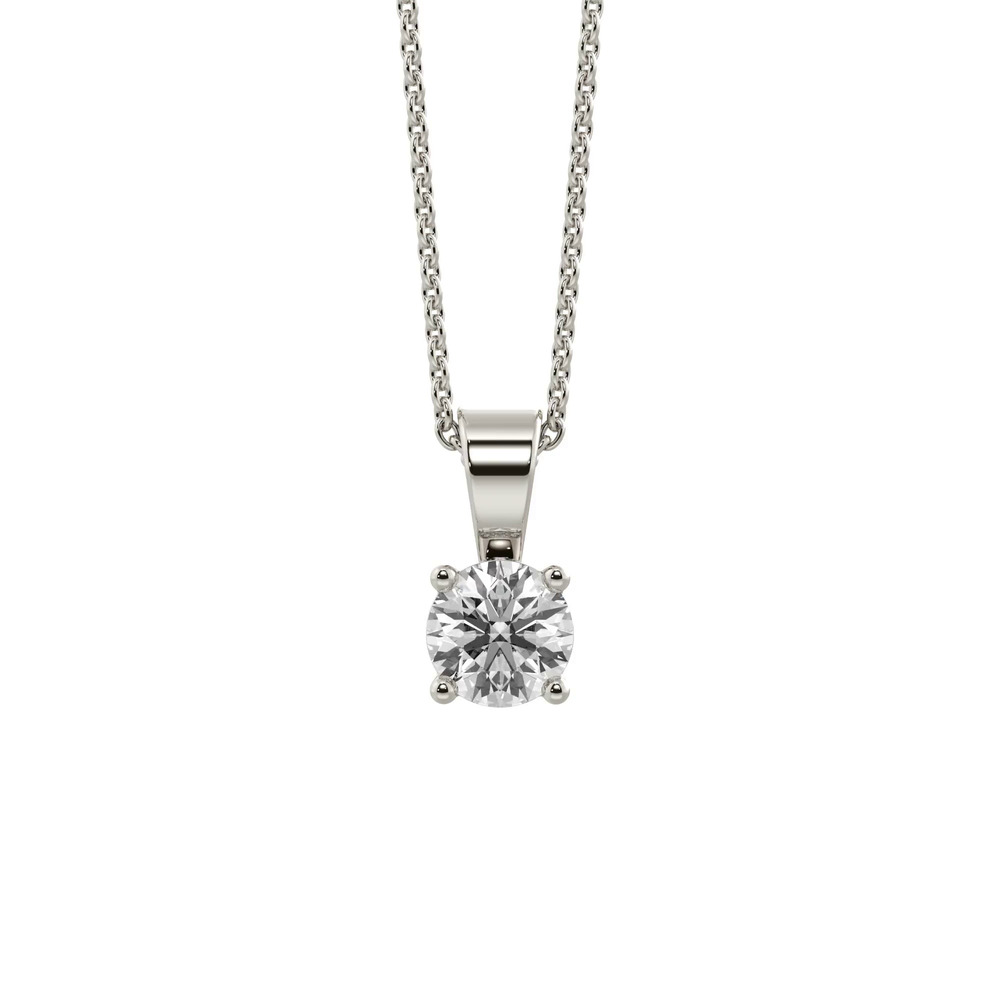 360 degree view of Classic Solitaire Lab Diamond Silver Necklace (1.50 ct. tw.)