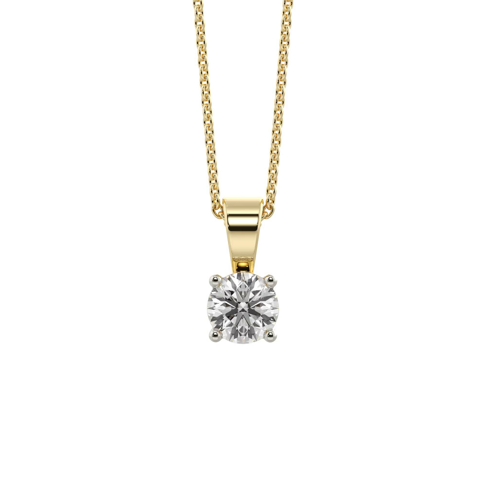 360 degree view of Classic Solitaire Lab Diamond Vermeil Necklace (.25 ct. tw.)