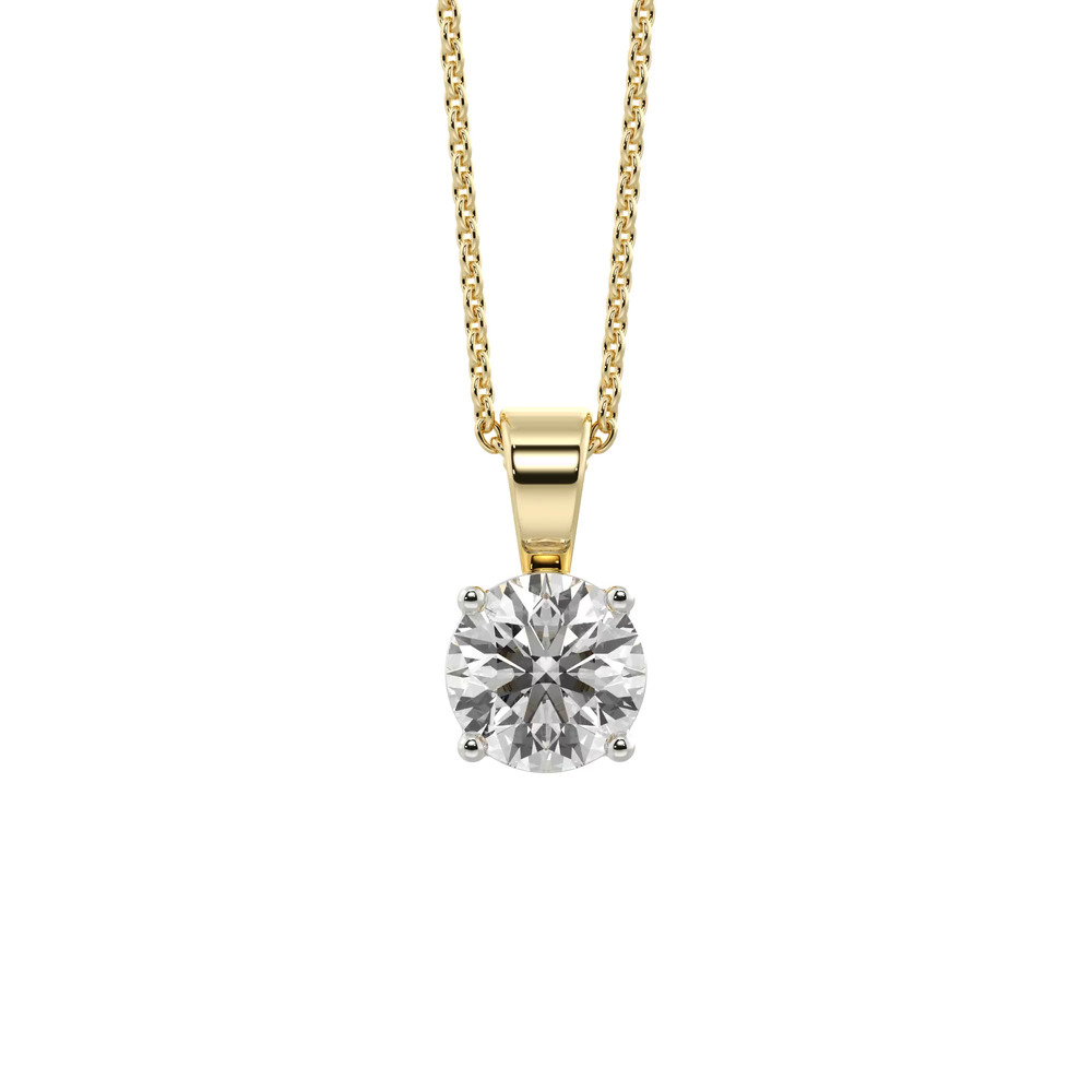 360 degree view of Classic Solitaire Lab Diamond Vermeil Necklace (.50 ct. tw.)
