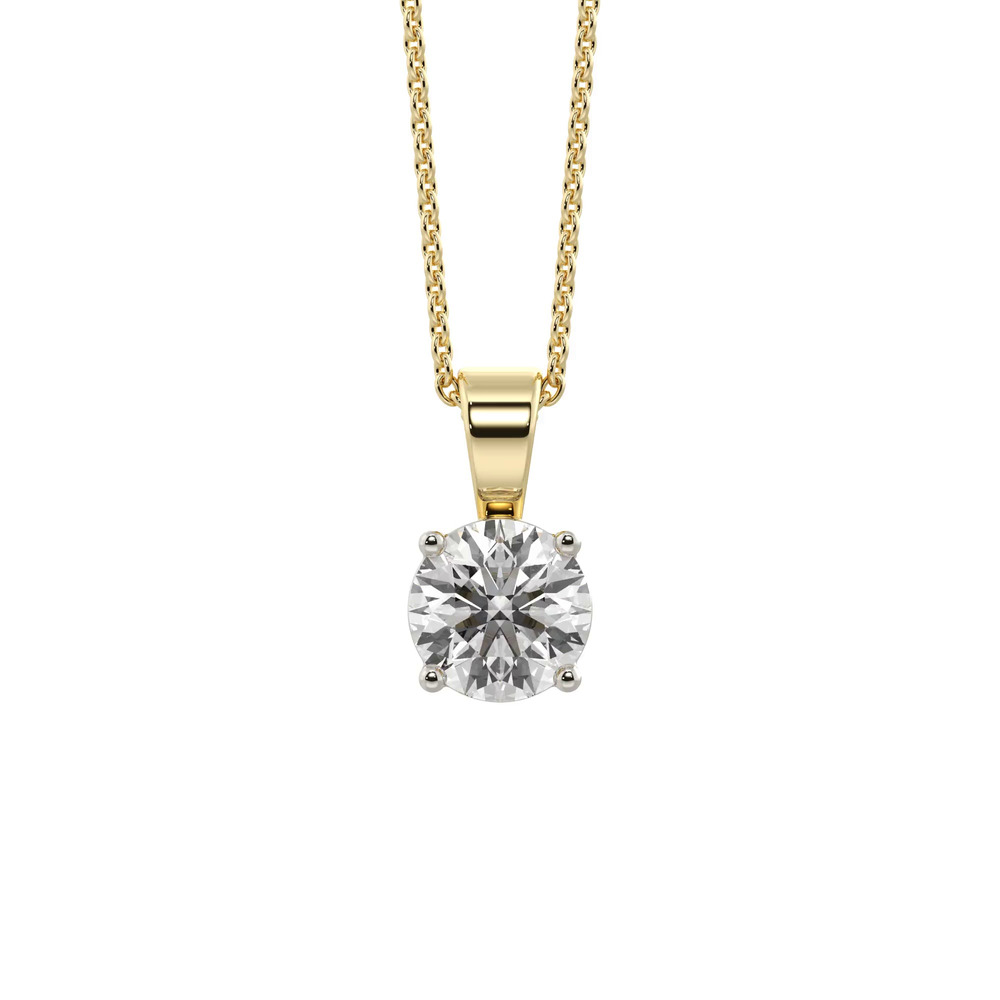 360 degree view of Classic Solitaire Lab Diamond Vermeil Necklace (.75 ct. tw.)