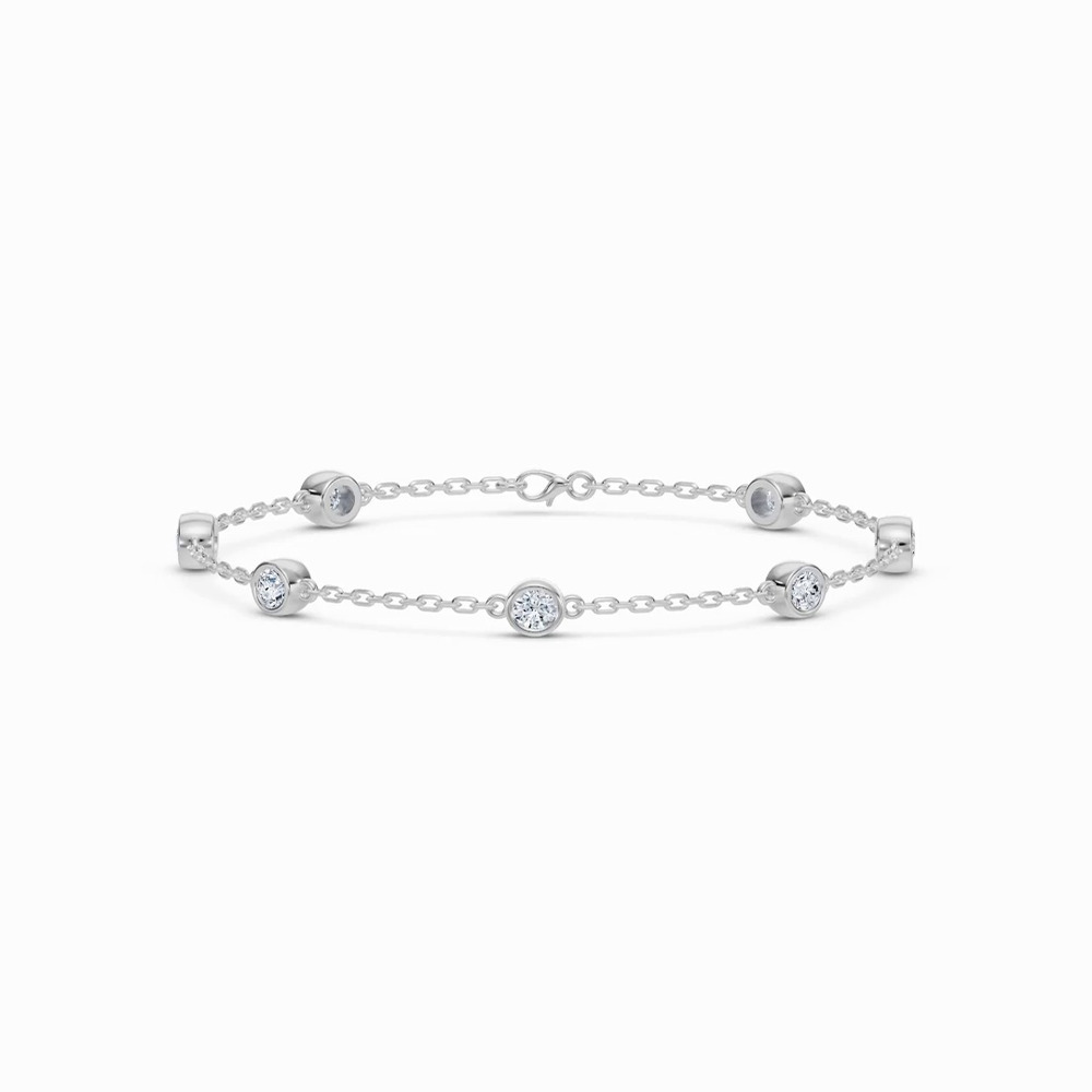 360 degree view of Bezel Lab Diamond Station Silver Bracelet (0.50 ct. tw.)