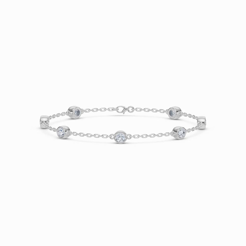 360 degree view of Bezel Lab Diamond Station Silver Bracelet (1.50 ct. tw.)