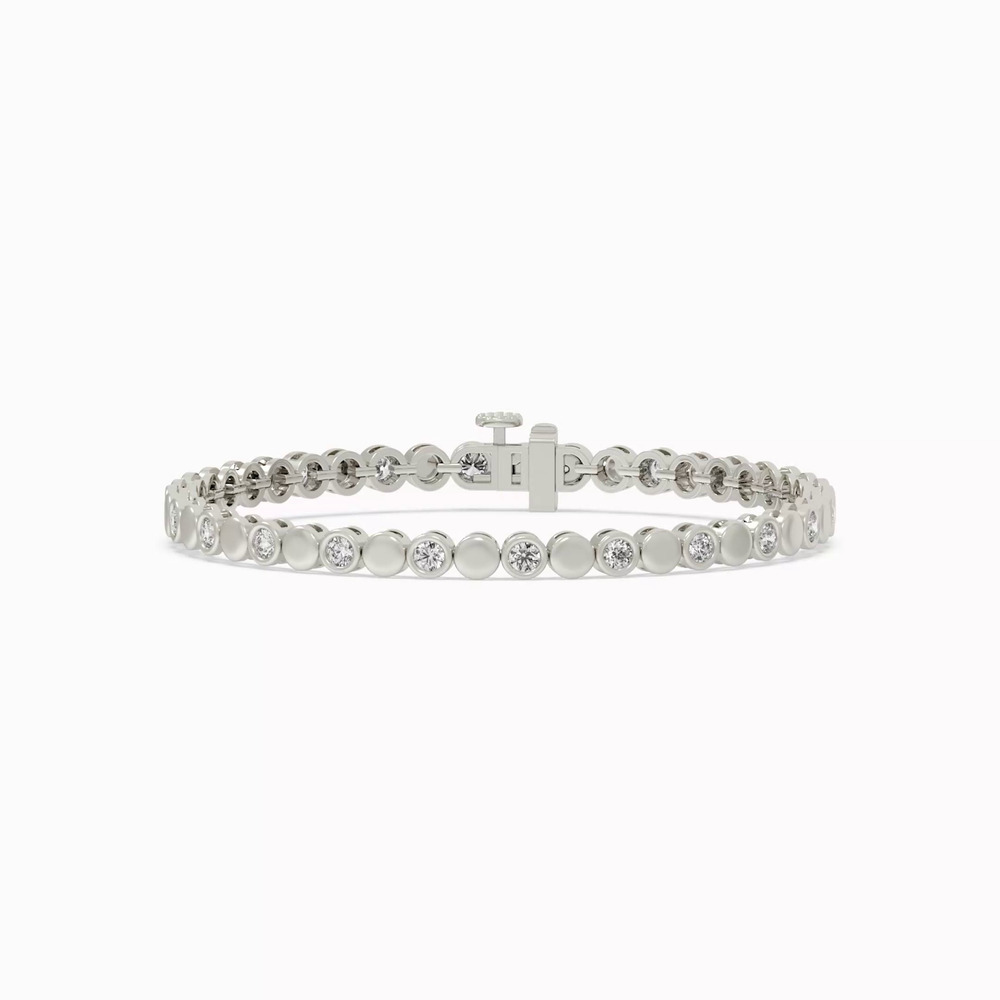 360 degree view of Rhythm Bezel Lab Diamond Silver Bracelet