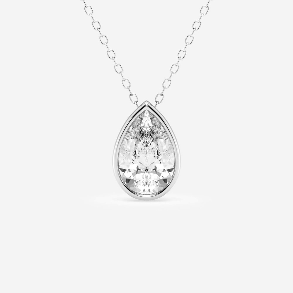 360 degree view of Modern Bezel Pear Lab Diamond Necklace (1 1/2 ct. tw.)
