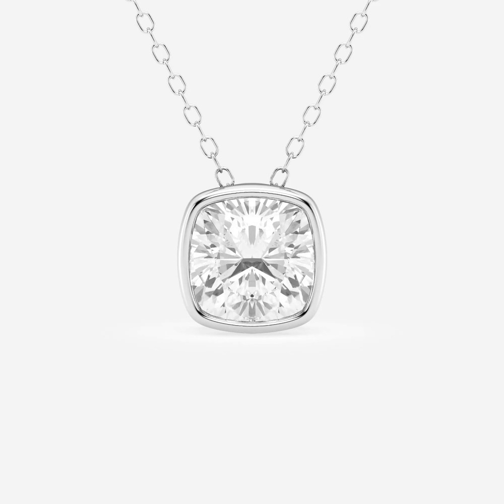 360 degree view of Modern Bezel Emerald Lab Diamond Necklace (1 ct. tw.)