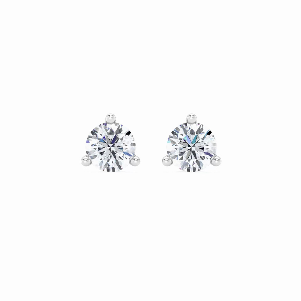 360 degree view of Three-Prong Martini Lab Diamond Silver Studs (1.50 ct. tw.)