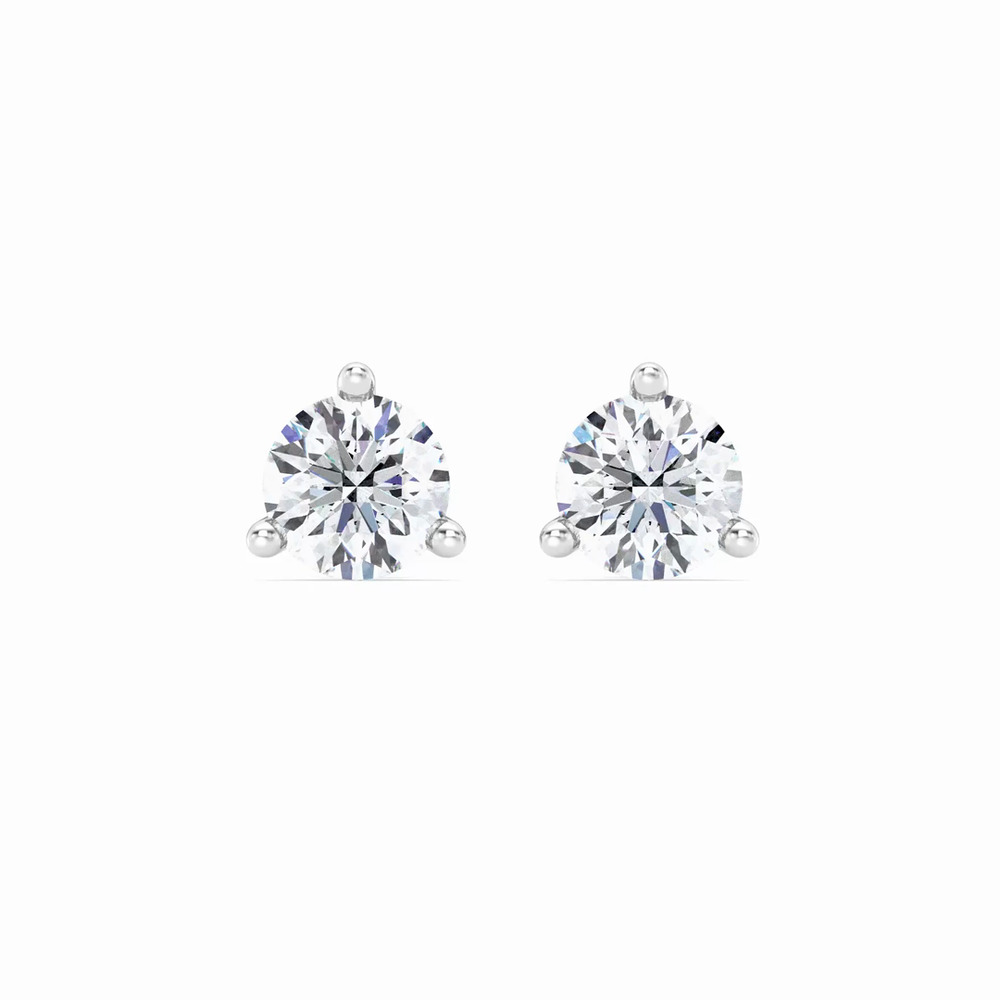 360 degree view of Three-Prong Martini Lab Diamond Silver Studs (2 ct. tw.)