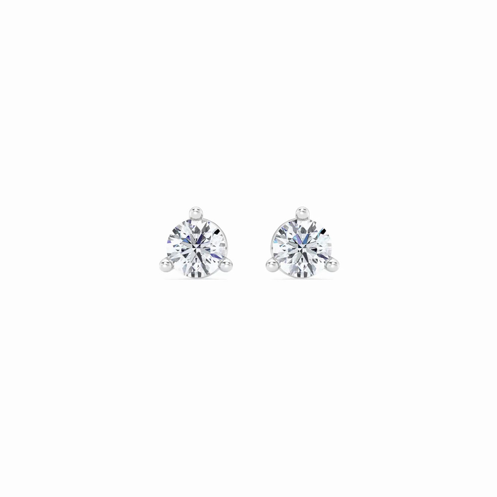 360 degree view of Three-Prong Martini Lab Diamond Silver Studs (1/2 ct. tw.)