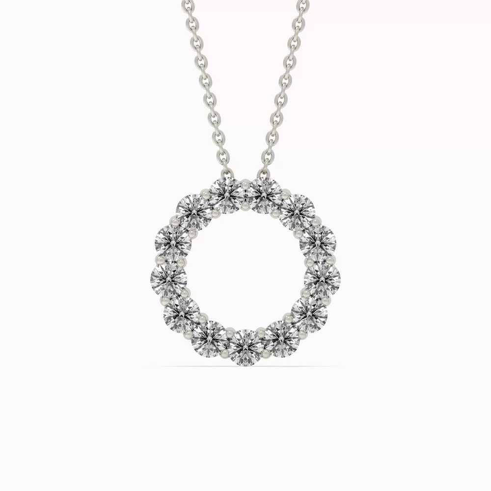 360 degree view of Circle Lab Diamond Silver Necklace (1.00 ct. tw.)