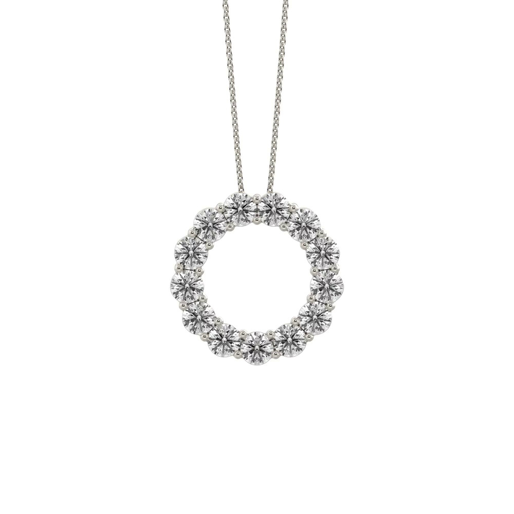 360 degree view of Circle Lab Diamond Silver Necklace (1.50 ct. tw.)