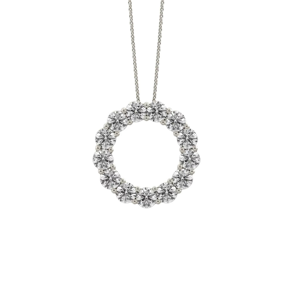 360 degree view of Circle Lab Diamond Silver Necklace (2.00 ct. tw.)