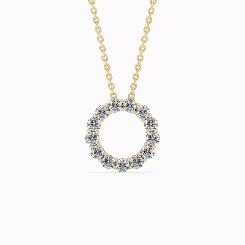 360 degree view of Circle Lab Diamond Vermeil Necklace (.50 ct. tw.)