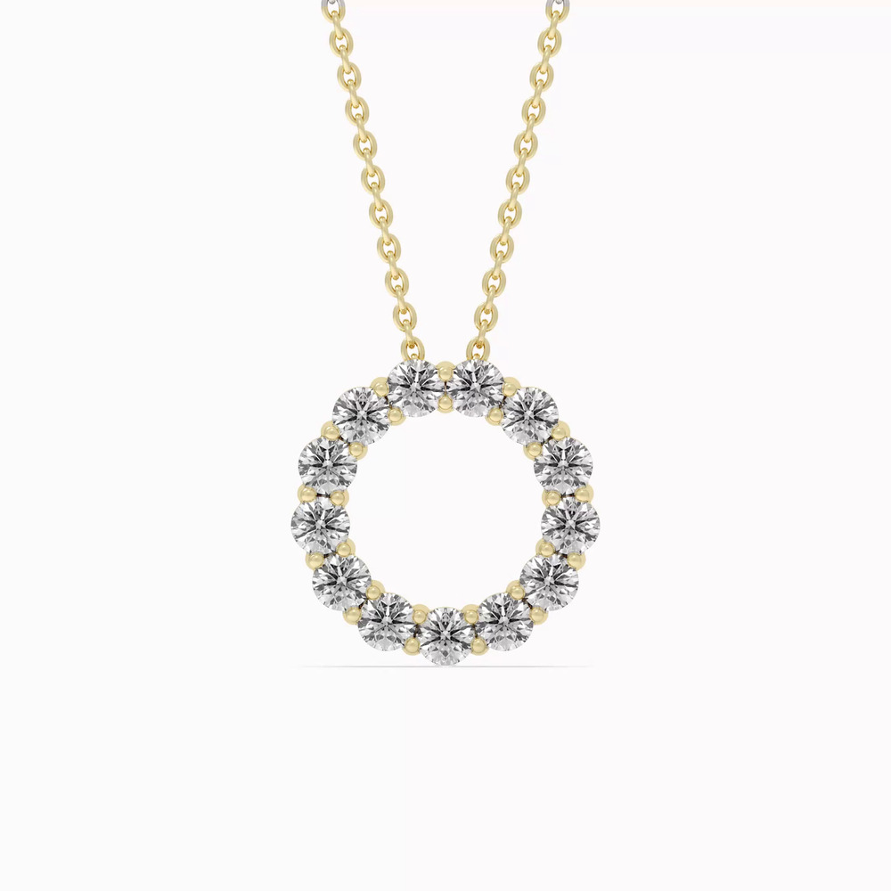 360 degree view of Circle Lab Diamond Vermeil Necklace (.75 ct. tw.)