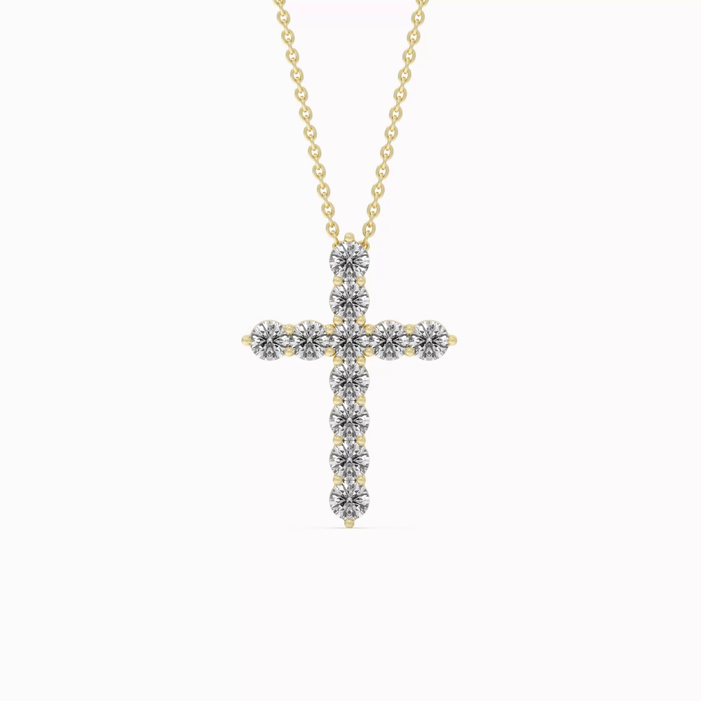 360 degree view of Cross Lab Diamond Vermeil Necklace (1.00 ct. tw.)