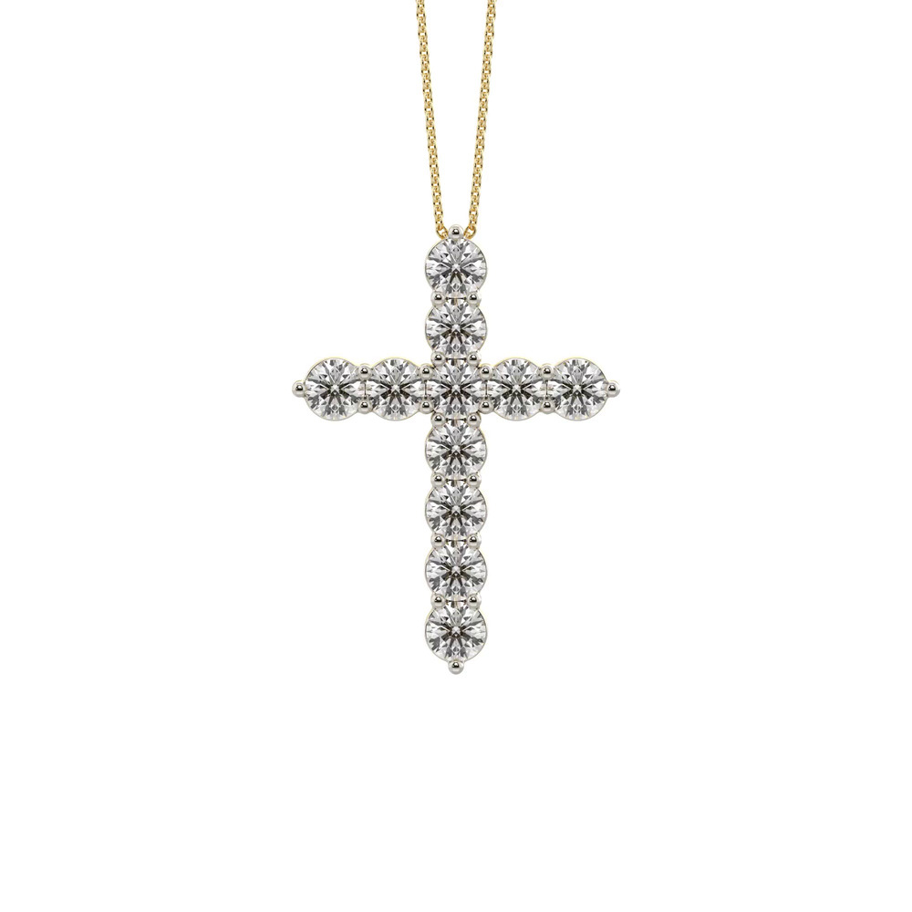 360 degree view of Cross Lab Diamond Vermeil Necklace (2.00 ct. tw.)