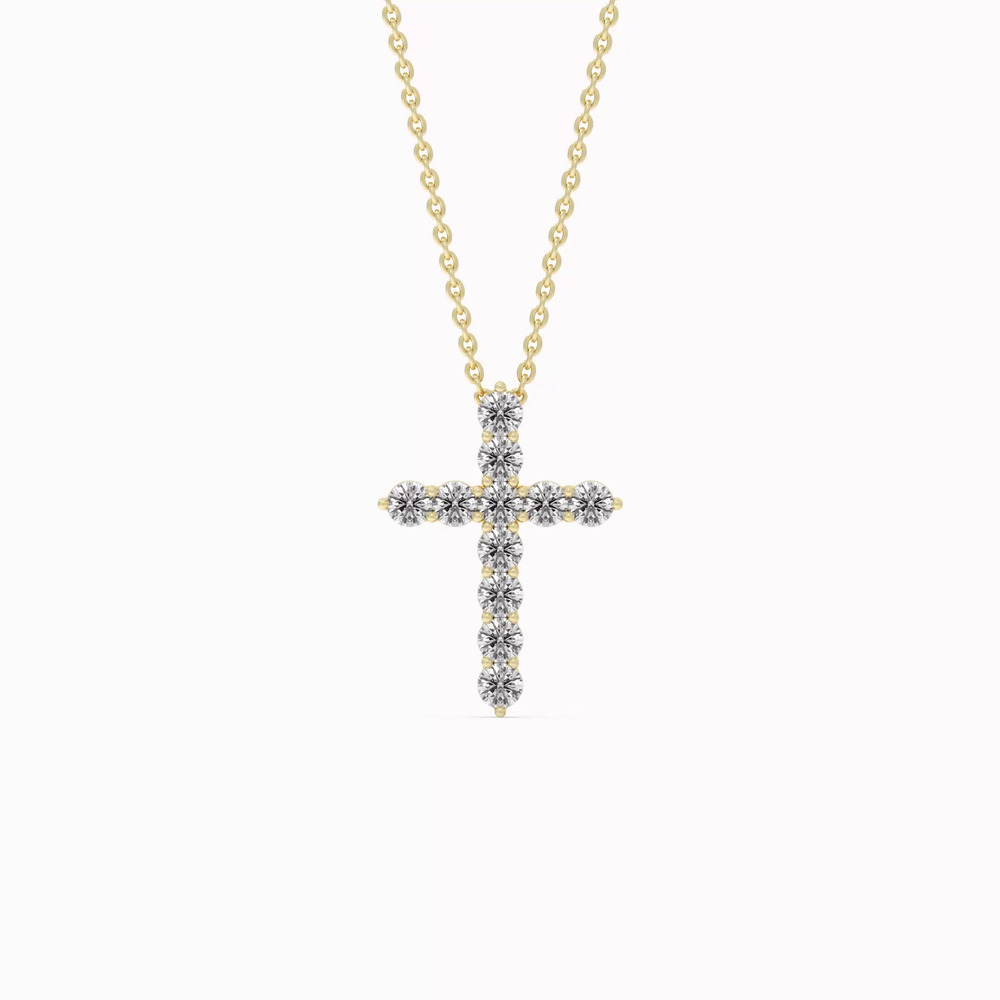 360 degree view of Cross Lab Diamond Vermeil Necklace (.50 ct. tw.)