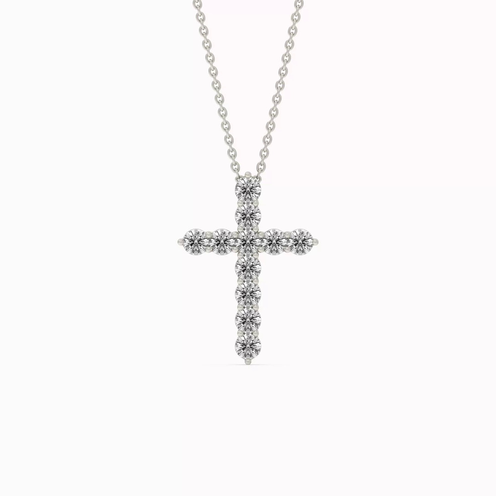 360 degree view of Cross Lab Diamond Silver Necklace (.75 ct. tw.)