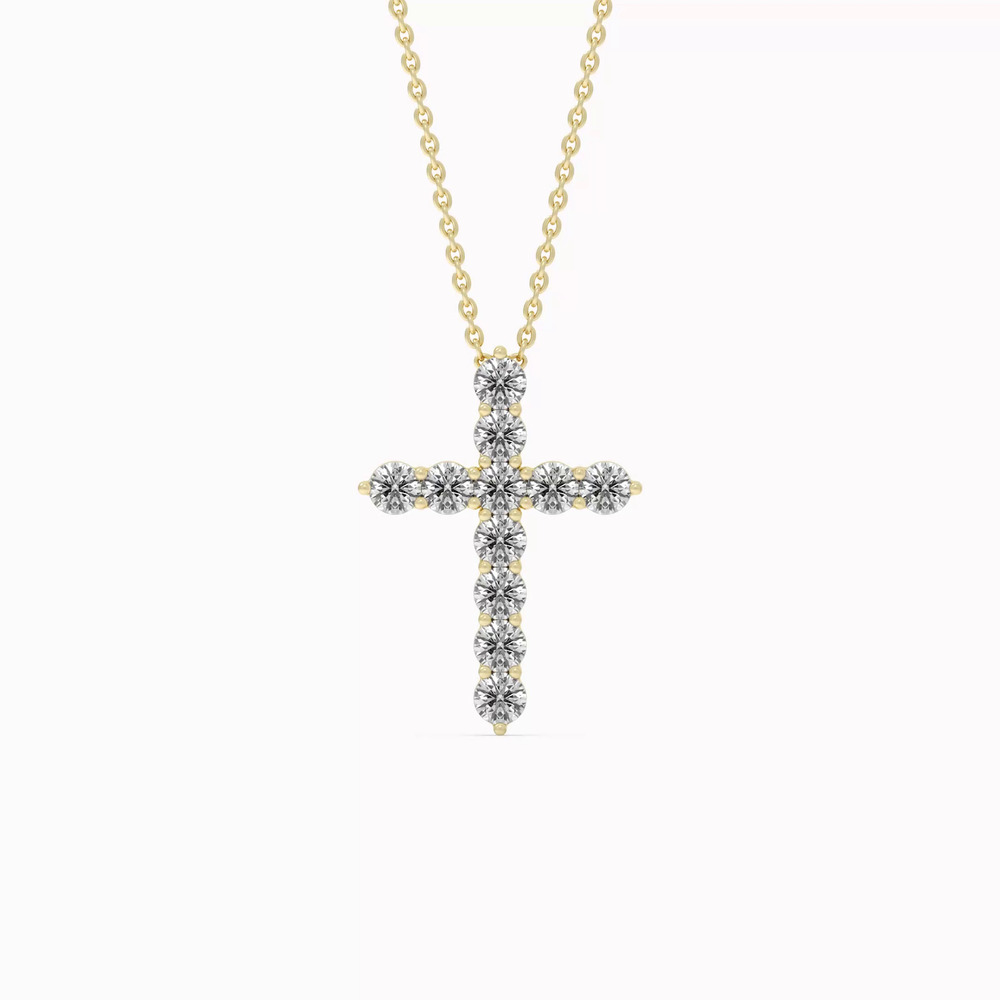 360 degree view of Cross Lab Diamond Vermeil Necklace (.75 ct. tw.)