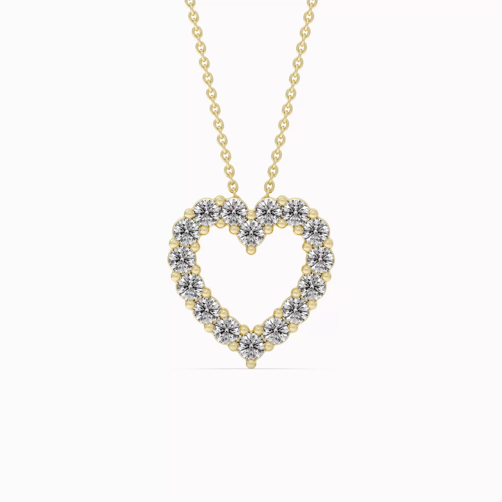 360 degree view of Heart Lab Diamond Vermeil Necklace (1.00 ct. tw.)