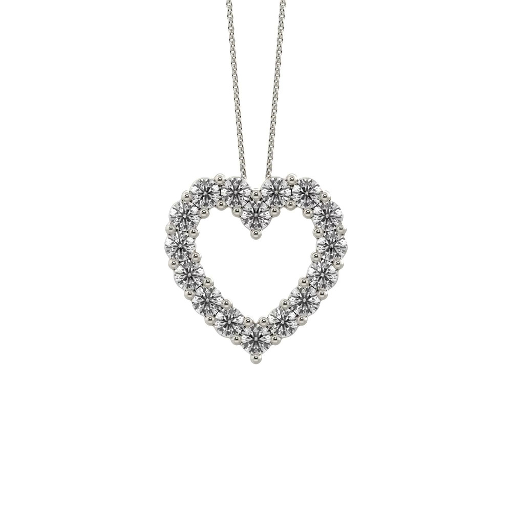 360 degree view of Heart Lab Diamond Silver Necklace (1.50 ct. tw.)