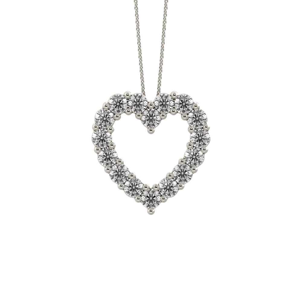 360 degree view of Heart Lab Diamond Silver Necklace (2.00 ct. tw.)