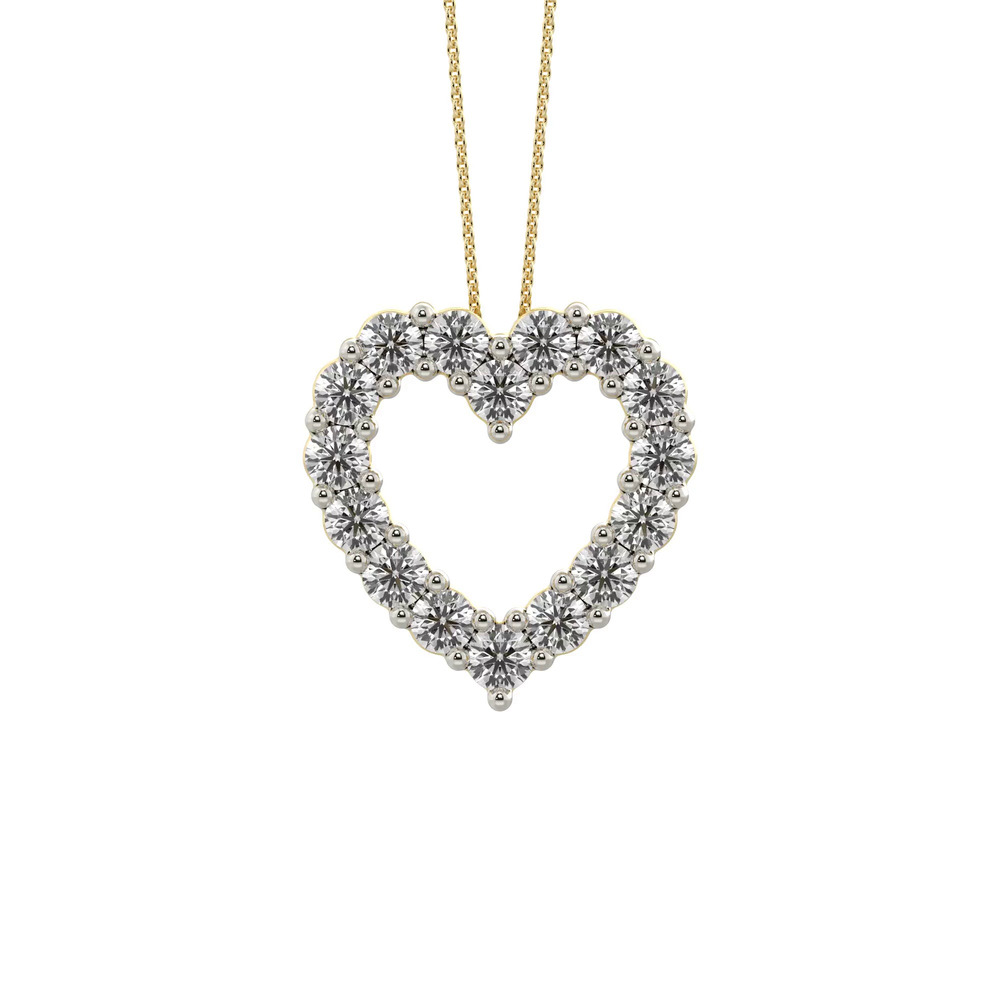 360 degree view of Heart Lab Diamond Vermeil Necklace (2.00 ct. tw.)