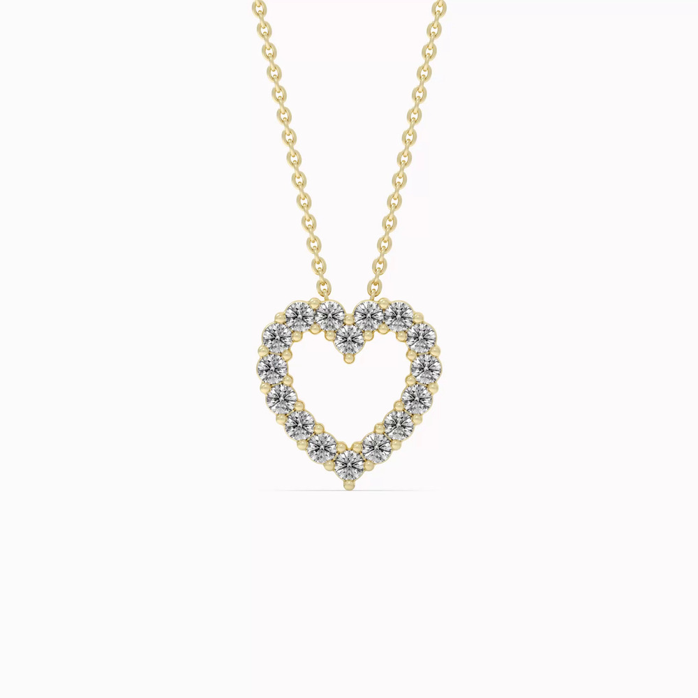 360 degree view of Heart Lab Diamond Vermeil Necklace (.50 ct. tw.)
