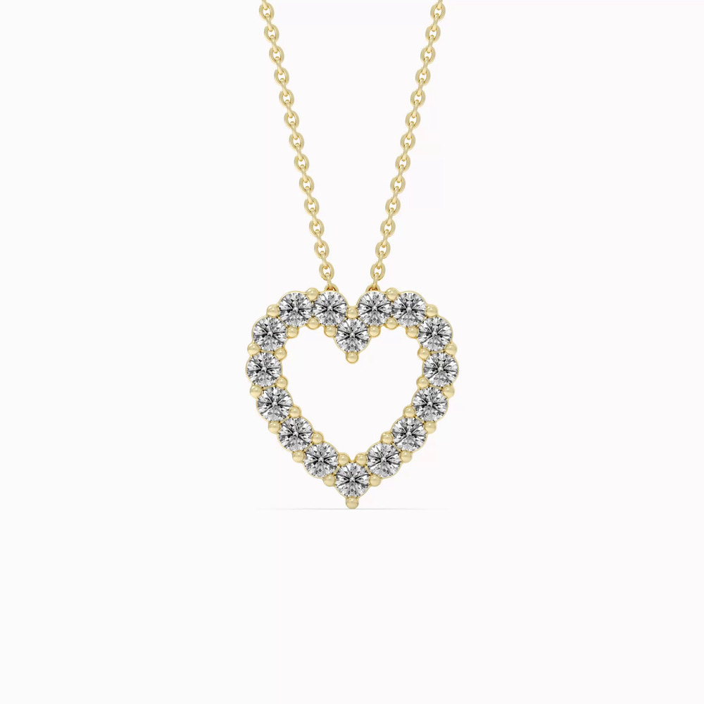 360 degree view of Heart Lab Diamond Vermeil Necklace (.75 ct. tw.)