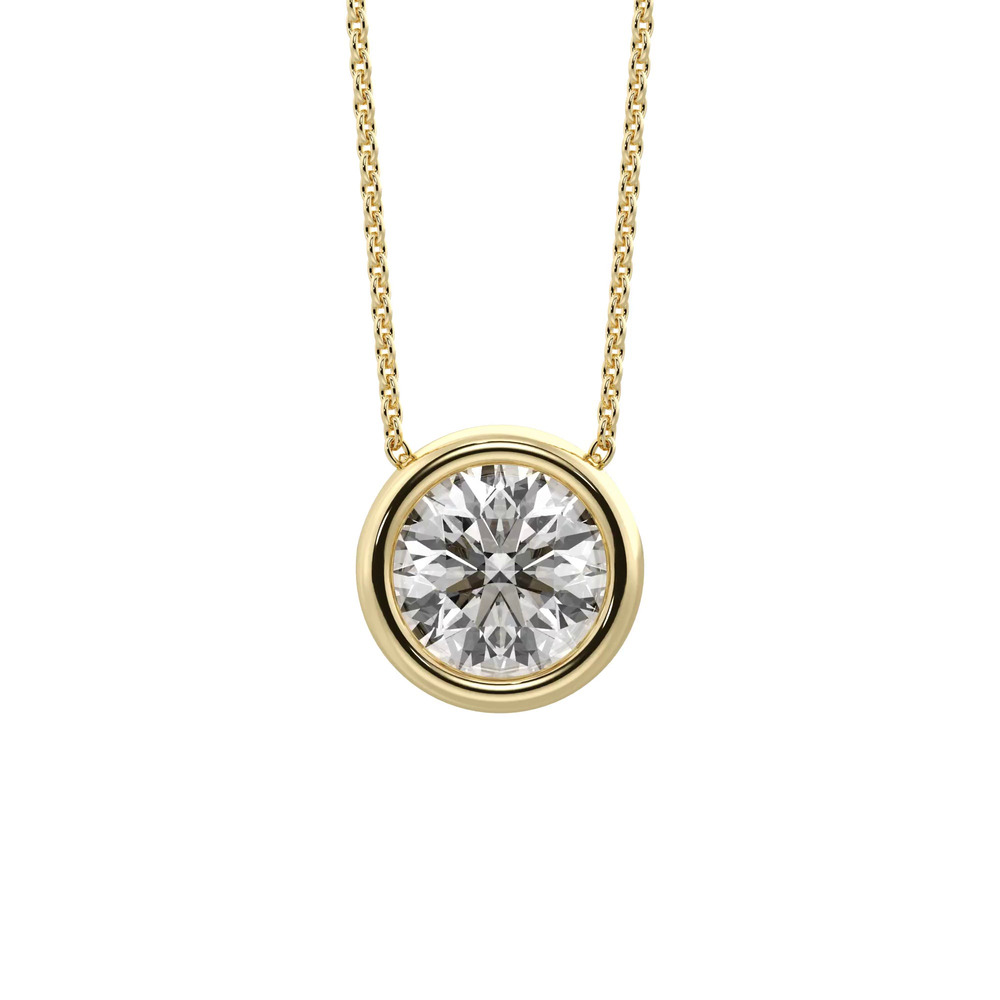 360 degree view of Bezel Solitaire Lab Diamond Vermeil Necklace (1.00 ct. tw.)