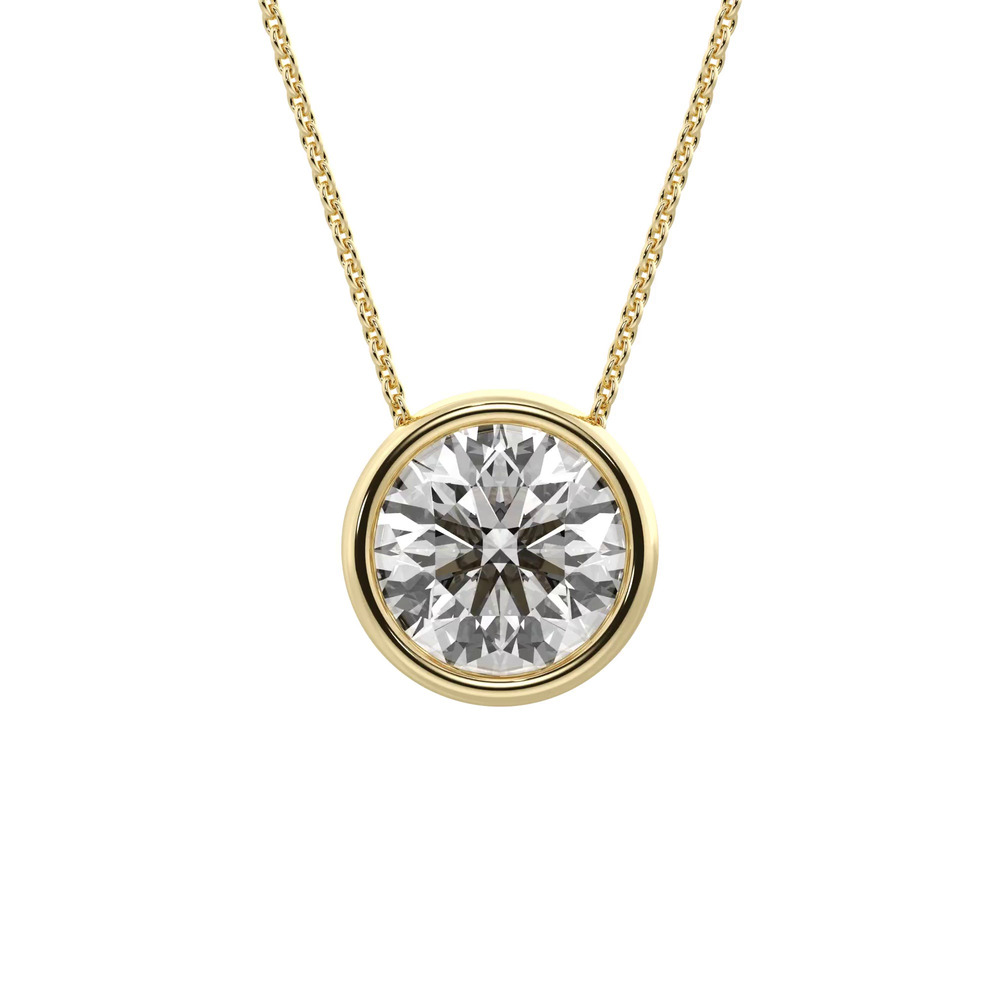 360 degree view of Bezel Solitaire Lab Diamond Vermeil Necklace (1.50 ct. tw.)