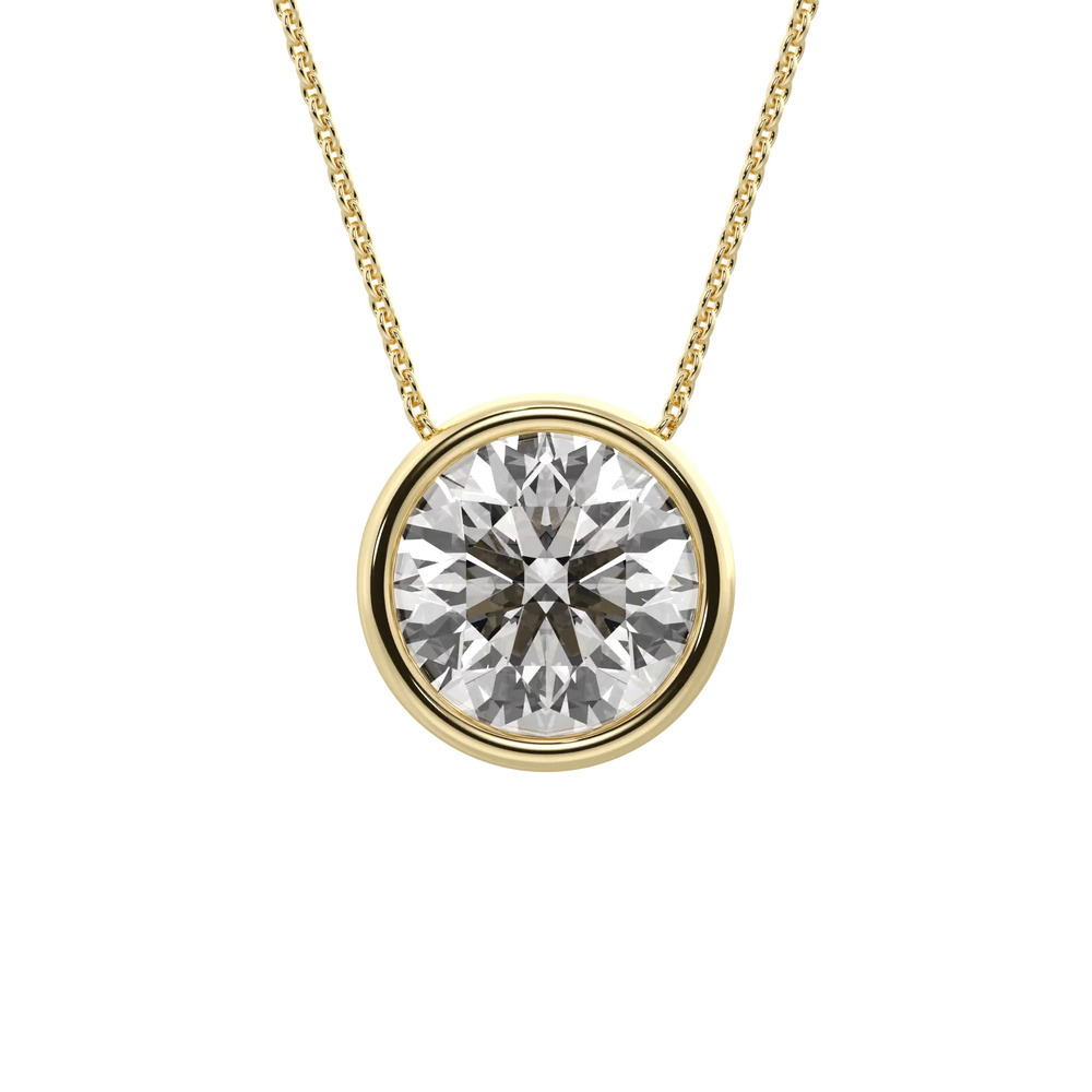 360 degree view of Bezel Solitaire Lab Diamond Vermeil Necklace (2.00 ct. tw.)
