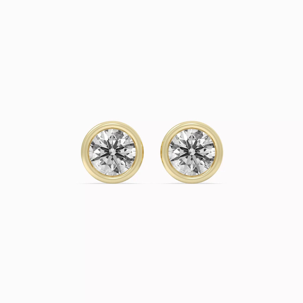 360 degree view of Bezel Lab Diamond Vermeil Earrings (1.00 ct. tw.)