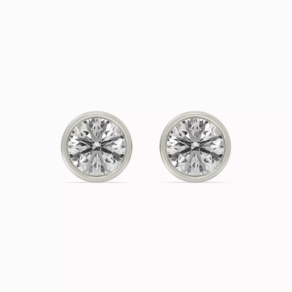 360 degree view of Bezel Lab Diamond Silver Earrings (1.00 ct. tw.)