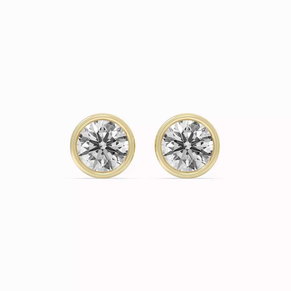 360 degree view of Bezel Lab Diamond Vermeil Earrings (2.00 ct. tw.)