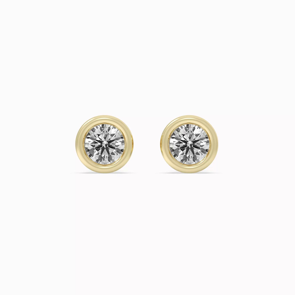 360 degree view of Bezel Lab Diamond Vermeil Earrings (.50 ct. tw.)